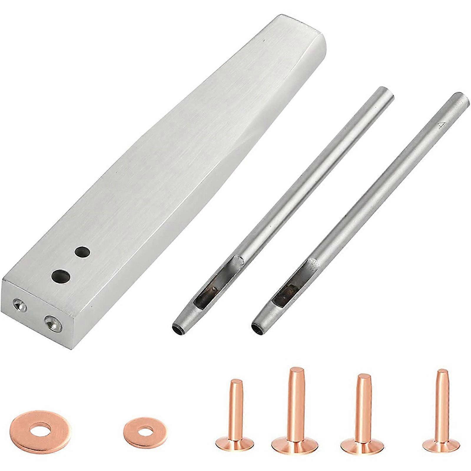 Copper Rivet and Burrs Kit,for Belts Wallets Collars Leather Working