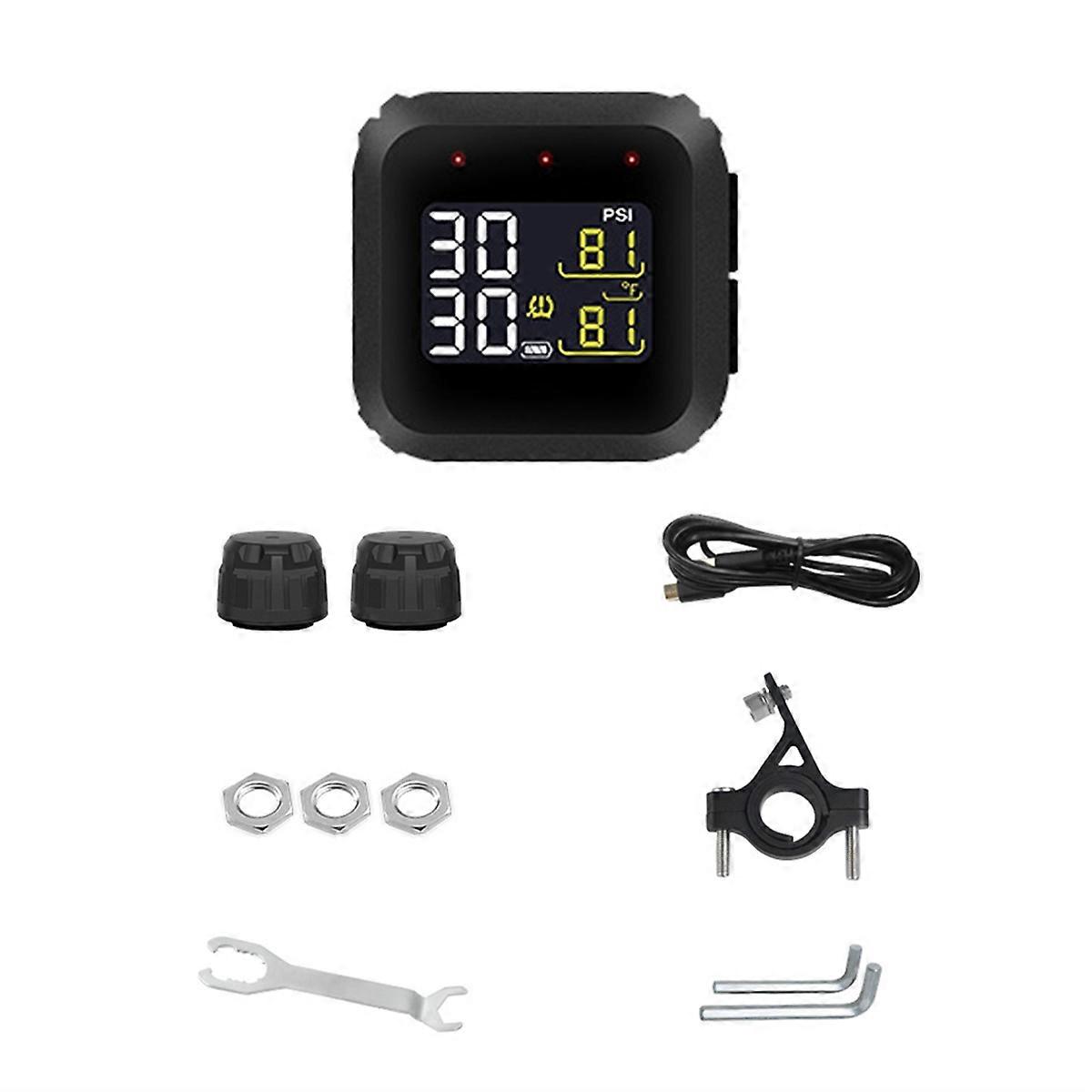 Wireless M3X Tire Pressure Monitoring System External Sensors Waterproof LCD Display Motorcycle Real Time TPMS