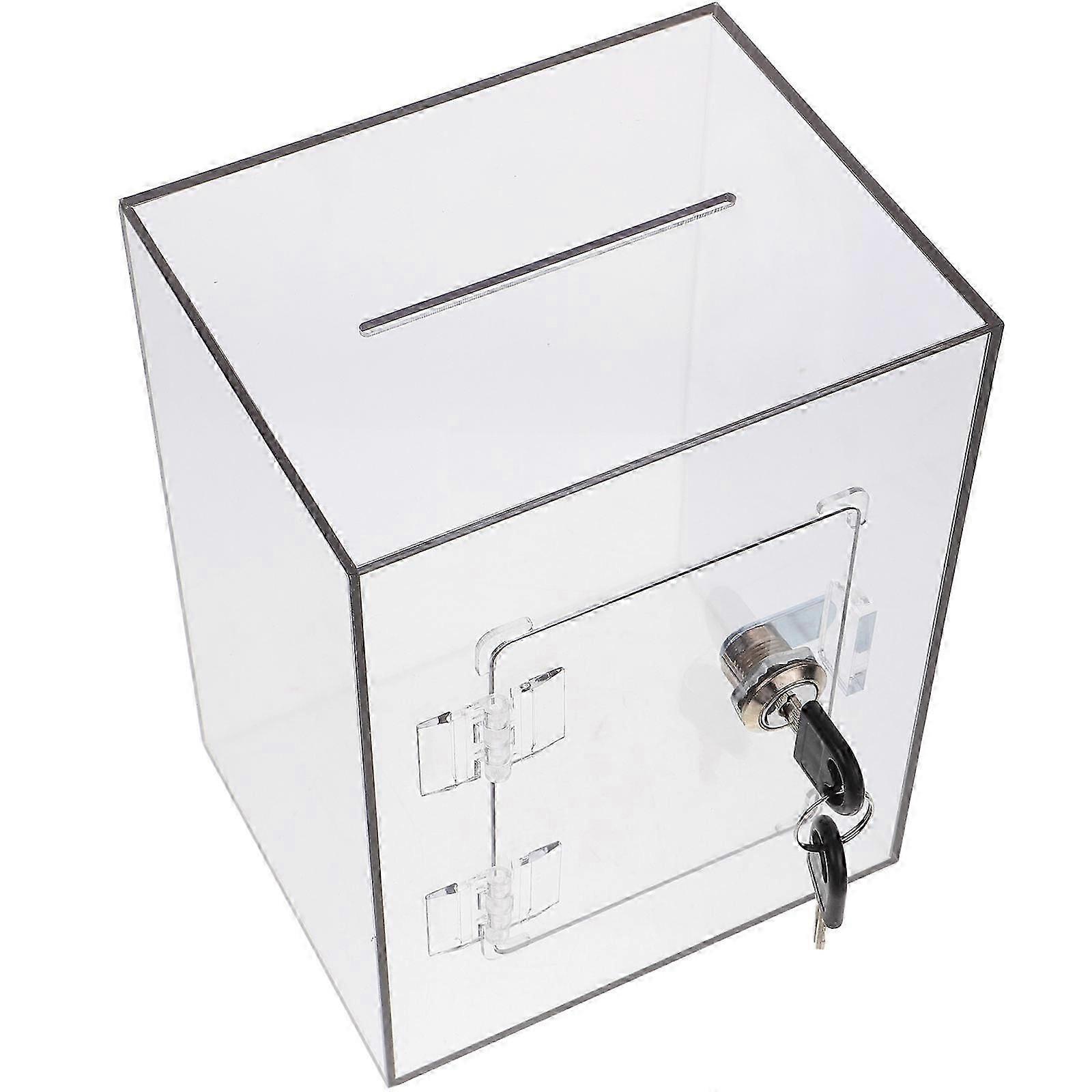 Donation Box for Money Clear Box for Event Venue General Users Acrylic Material Lockable 1Set