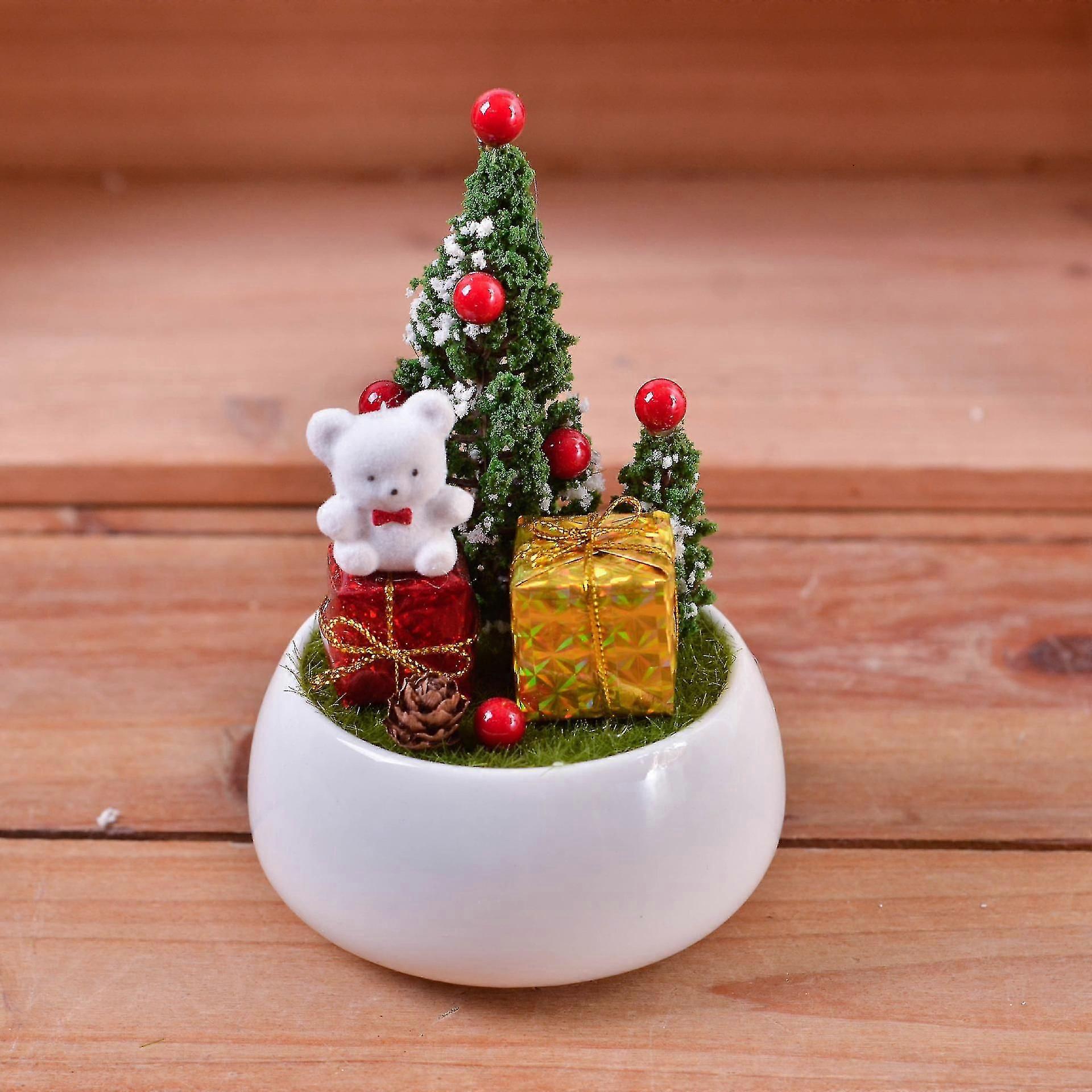 Juldekoration för mini-krukväxter inomhus