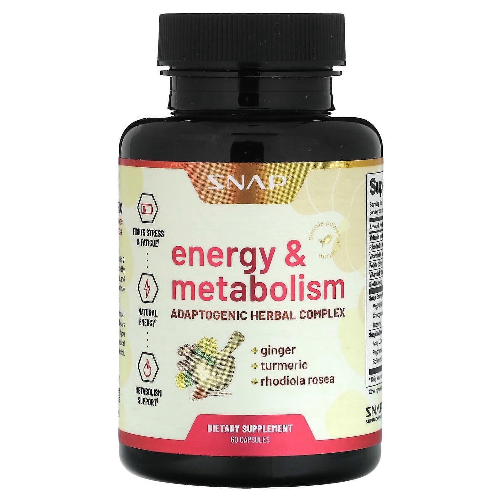 Snap Supplements, Energy & Metabolism, 60 Capsules
