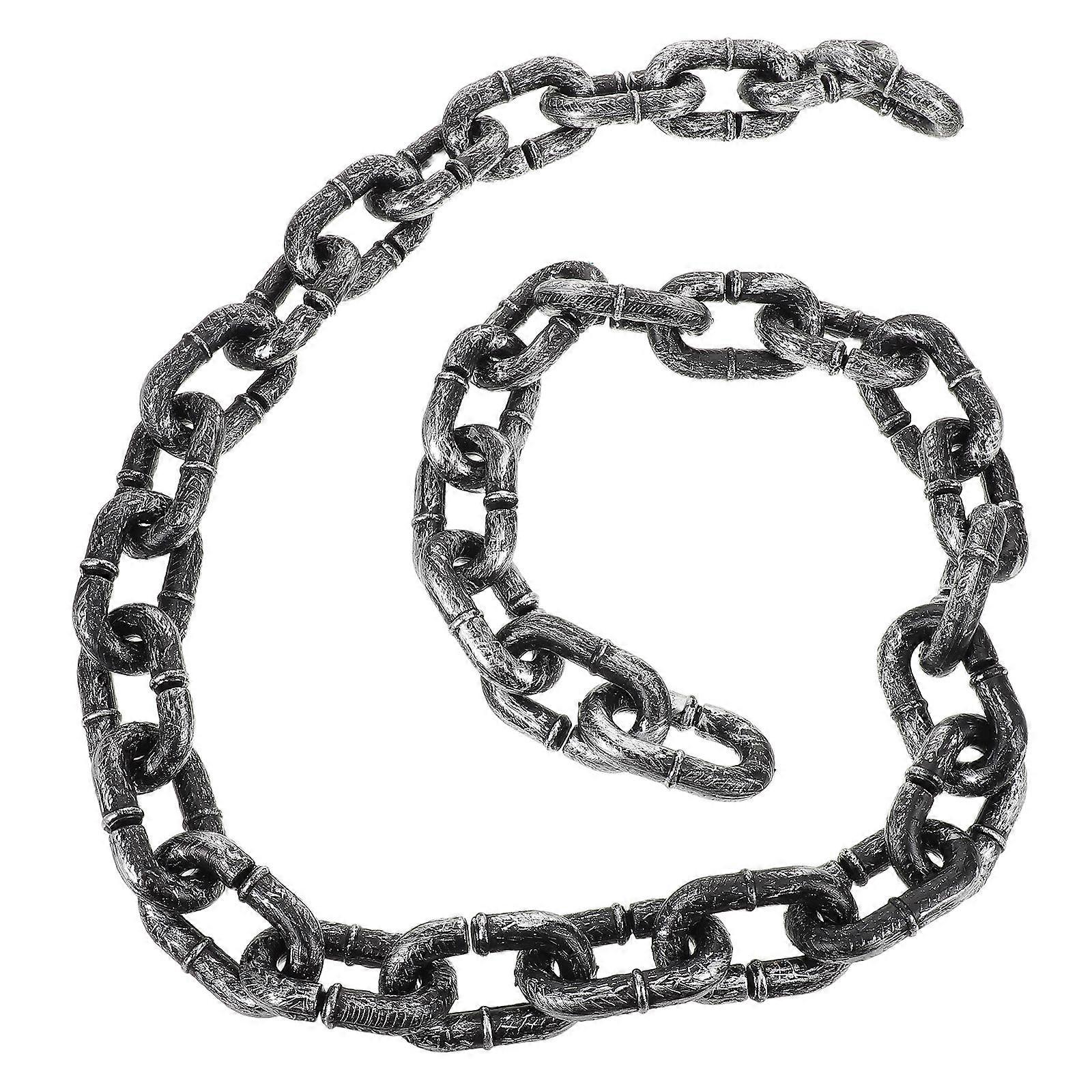 ハロウィンプラスチックチェーン:偽のチェーン小道具プラスチックリンク不気味なパーティーコスチュームアクセサリーカーニバルのお化け屋敷の装飾151.5cm