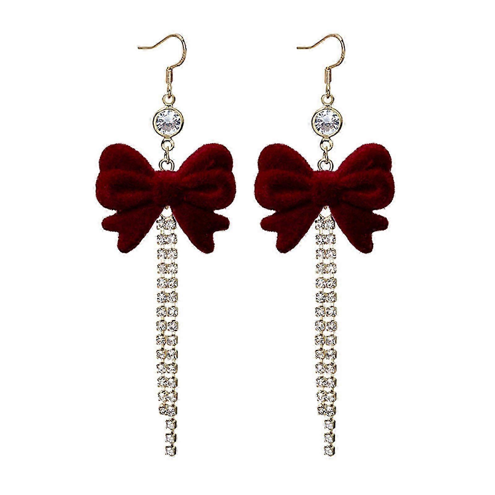 Bowknot Fringe Dangle Earrings for Women's