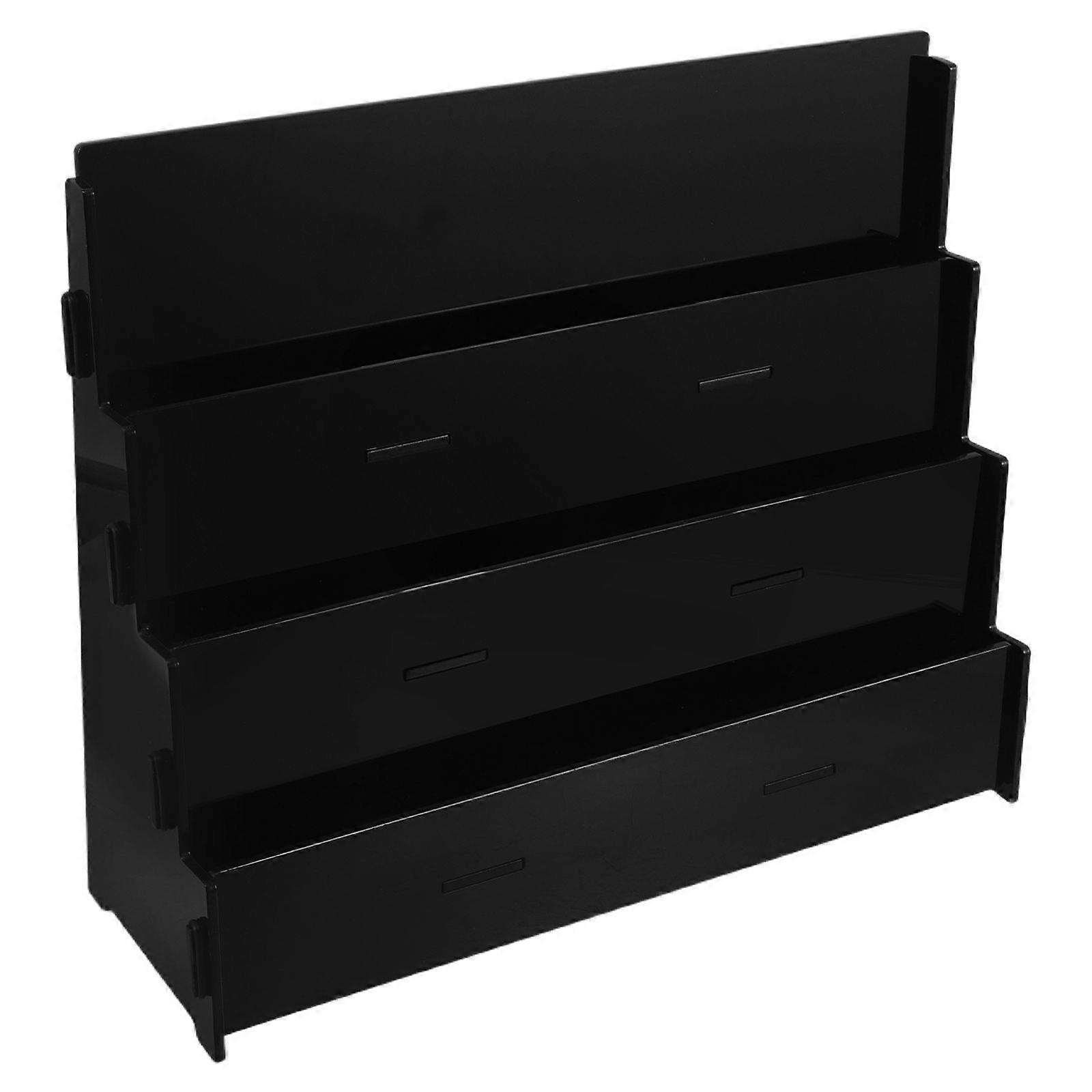 Card Display Stand: Acrylic Tiered Baseball Trading Card Display Stand - 3 Layer Sticker Holder Organizer - Transparent Shelf For Collection