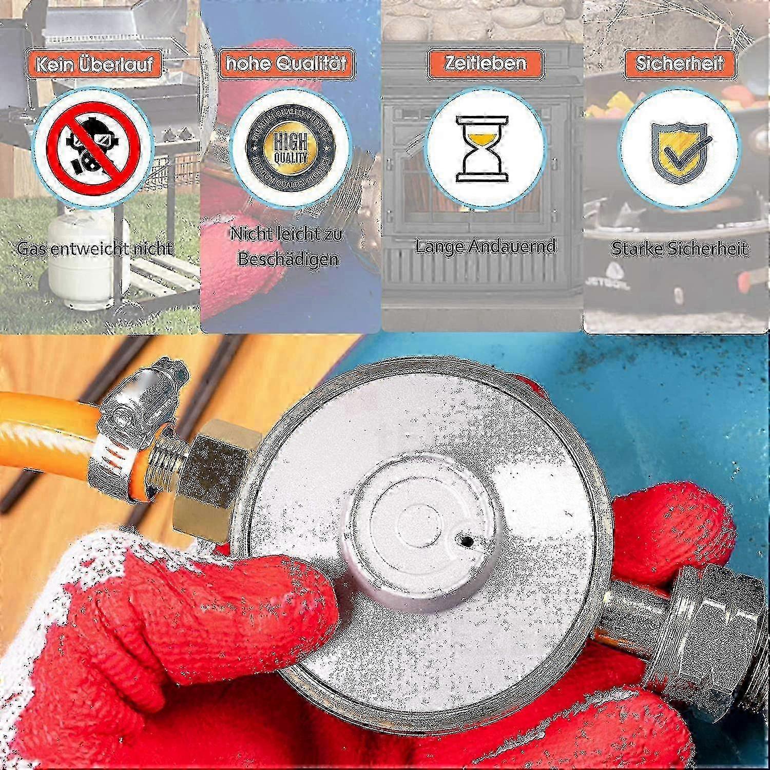 Slinx Gas Adapter - 1/2Female to 1/4Male Copper Hose Adapter with Right Internal Thread Transition