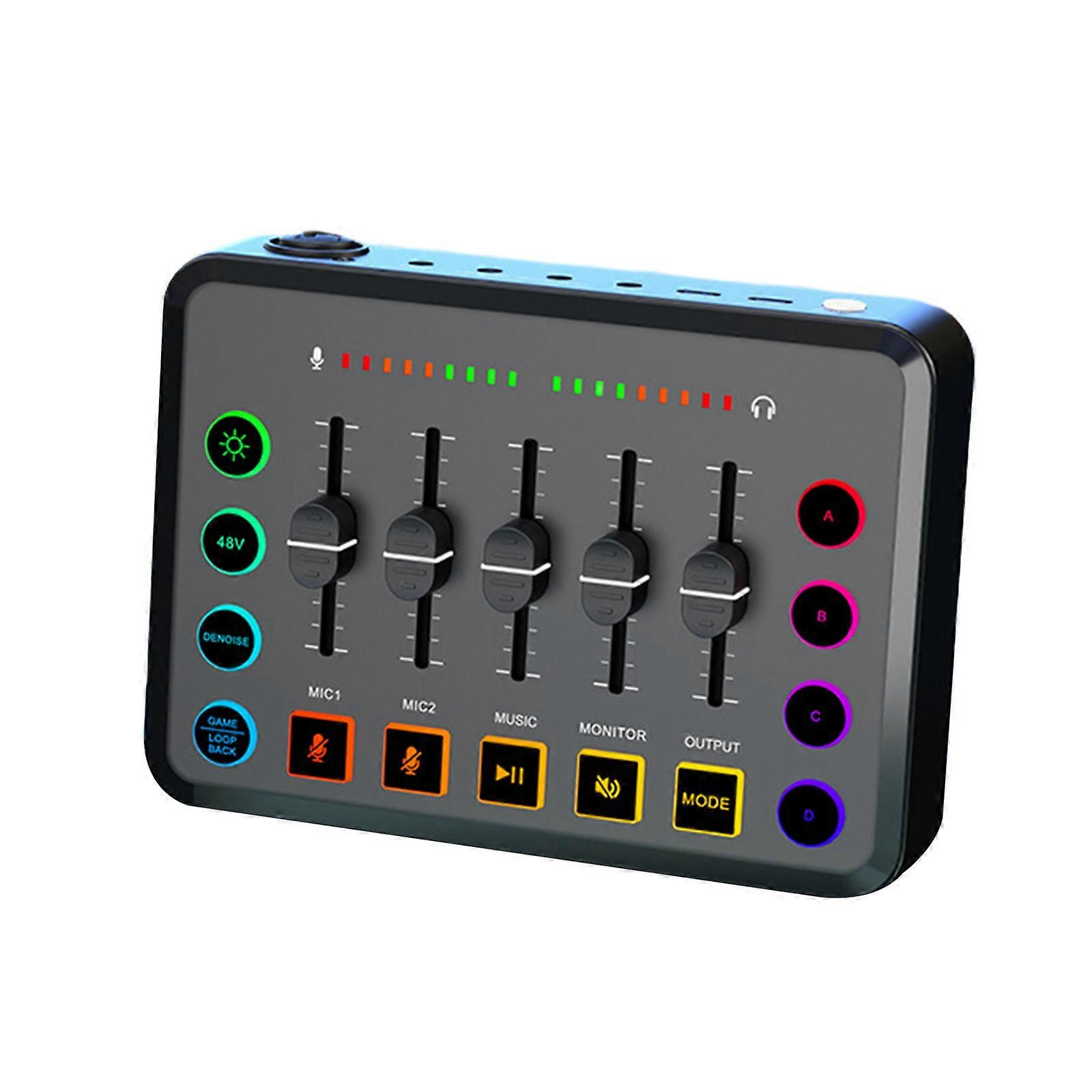 F9 Live Sound Card Auditory Mixing Console with Wireless Auto Pairing Enhances Singing and Recording Experience Multicolor