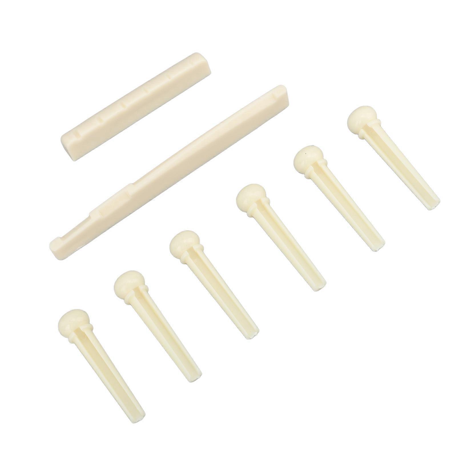 Acoustic Guitar Bridge Set Nut Saddle String Pins Plastic Instrument Accessories for Playing