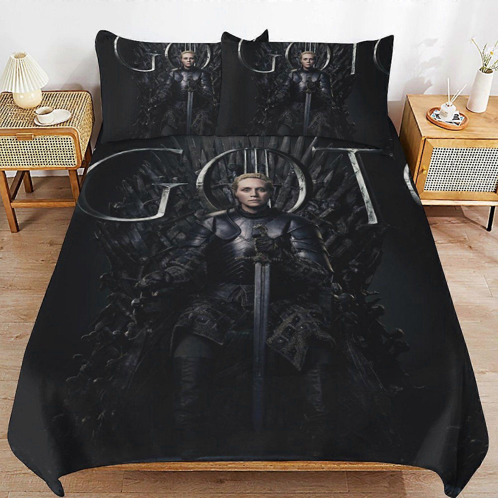 u113 Game of Thrones Tidy Stitch Line Comfort Zip Reliable Surface Feel Duvet Cover Sets for Relaxation n113