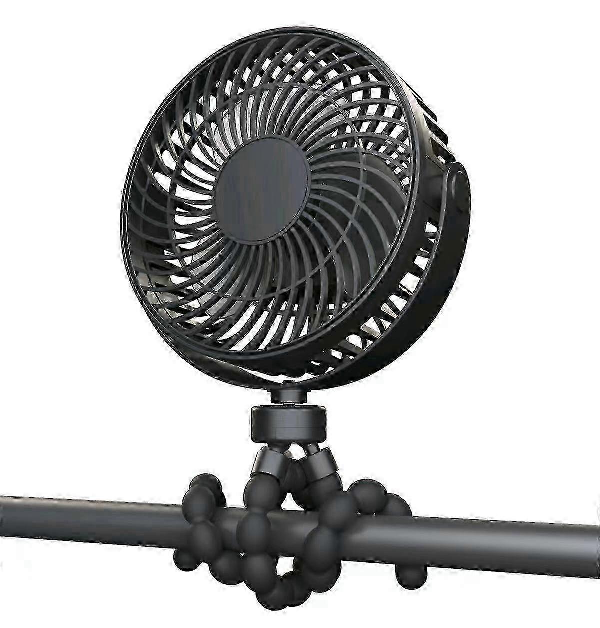 3 Speeds Stroller Rechargeable Portable Handheld Fan With Flexible Tripod Cool