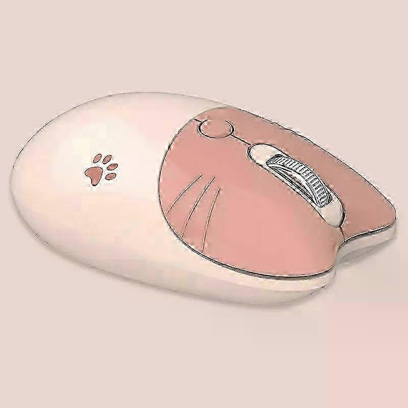 SPink Bluetooth +2.4G Wireless Mouse Cute Cat Silent Click Bluetooth Mouse Adjustable DPI Portable Mouse for Computer iPad Laptop
