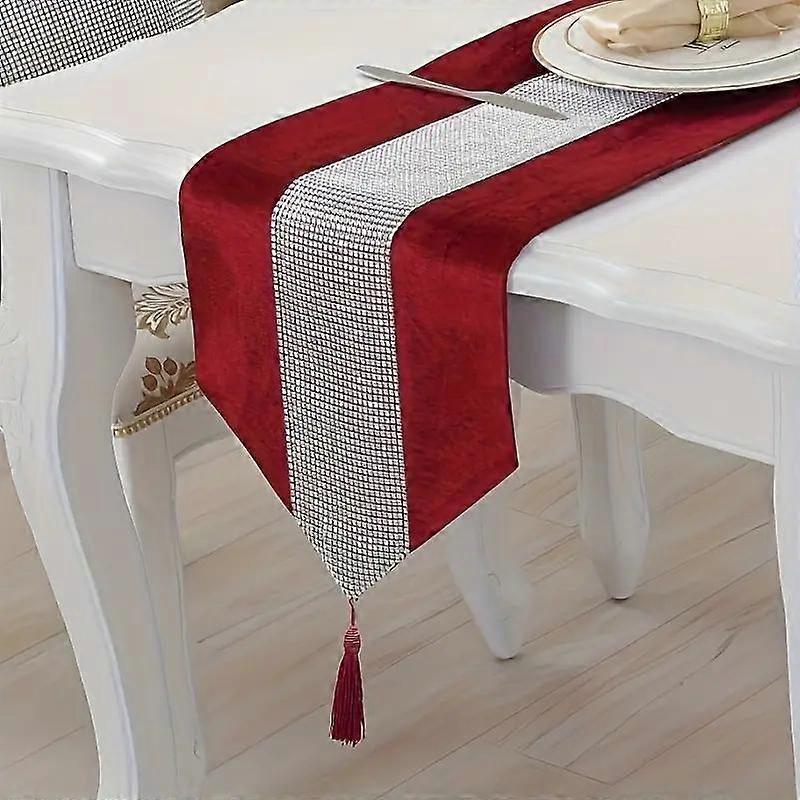 1 Counts Shining details of holiday red tablecloth - suitable for Christmas decoration