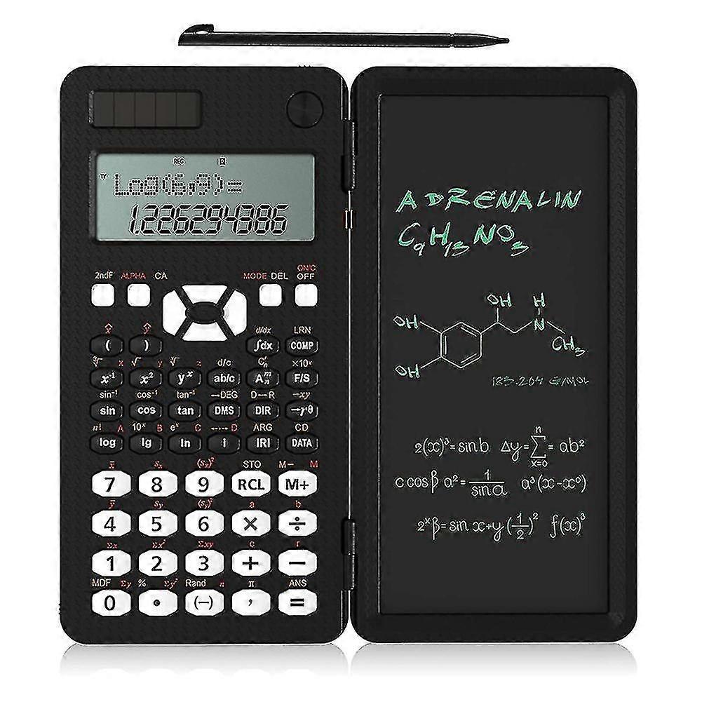 Scientific Calculators With Writing Tablet,solar Energy Lcd Science Calculator Notepad With 349 Fun