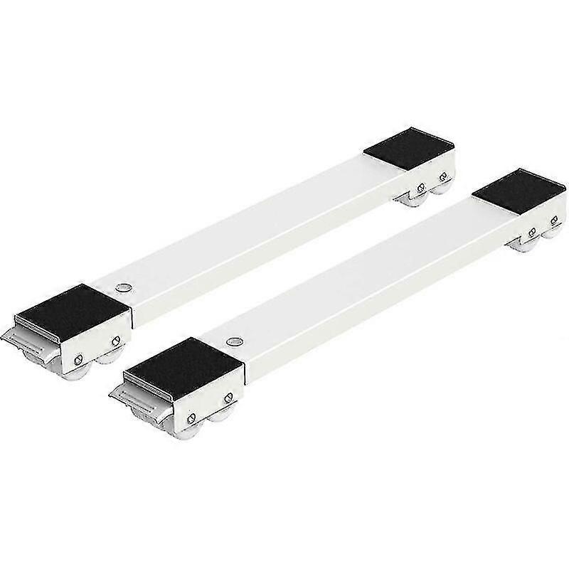 مجموعة من 2 عجلة نقل غسالة تحت الهيكل لغسالة ثلاجة مجفف ، فريزر حتى 300 كجم ، مع عجلات 24 ، فرامل ، أبيض (ل