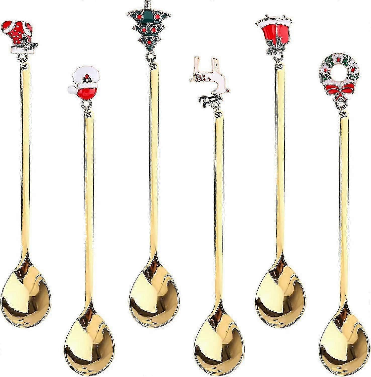 Christmas Coffee Spoons, Pack Of 6 Christmas Spoons Christmas