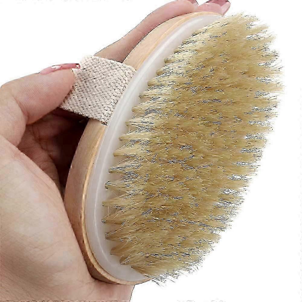 Medium Dry Body Brush for Exfoliation with Medium Strength Suitable for Various Skin Types