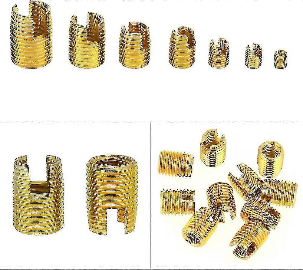 50 pcs Self Tapping Thread Insert Latón Thread Split Insert Combination Set Repair Thread Tool