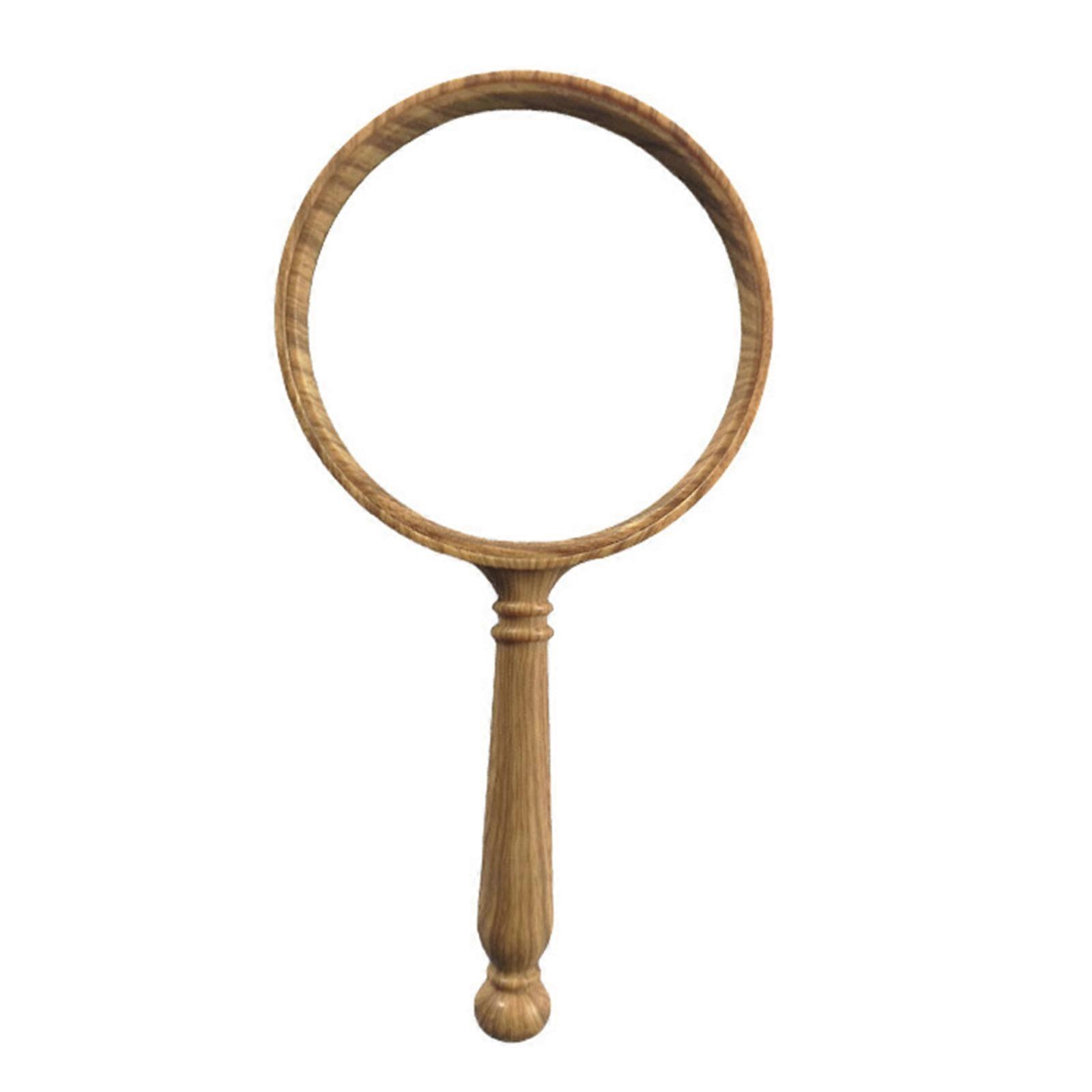 10X Magnifying Glass with Aspherical Glass Lens & Wood Grains Handle Not Distorting Magnifying for Reading Crafts Elderly  80MM