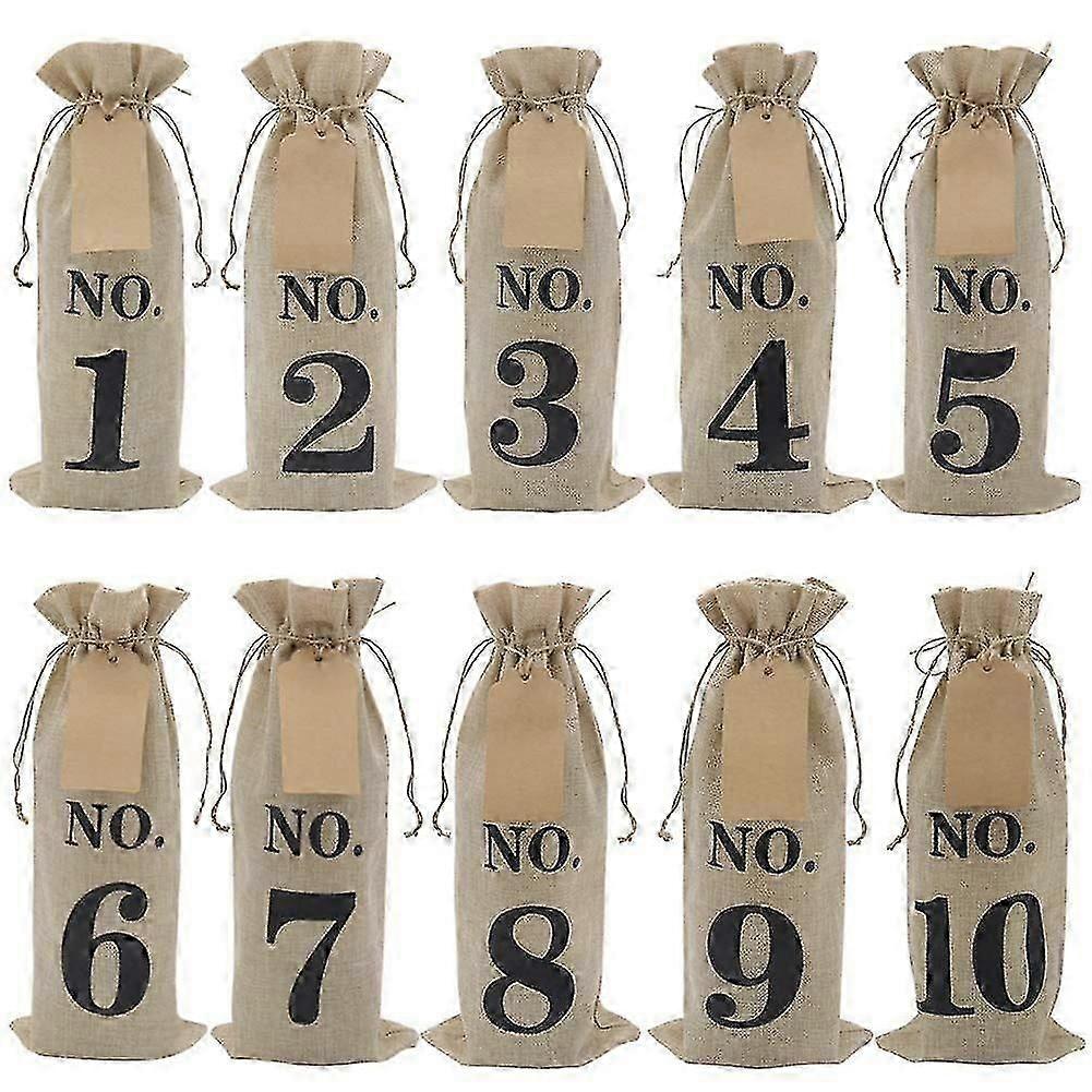wine bottle storage box linen 10-pack with labels