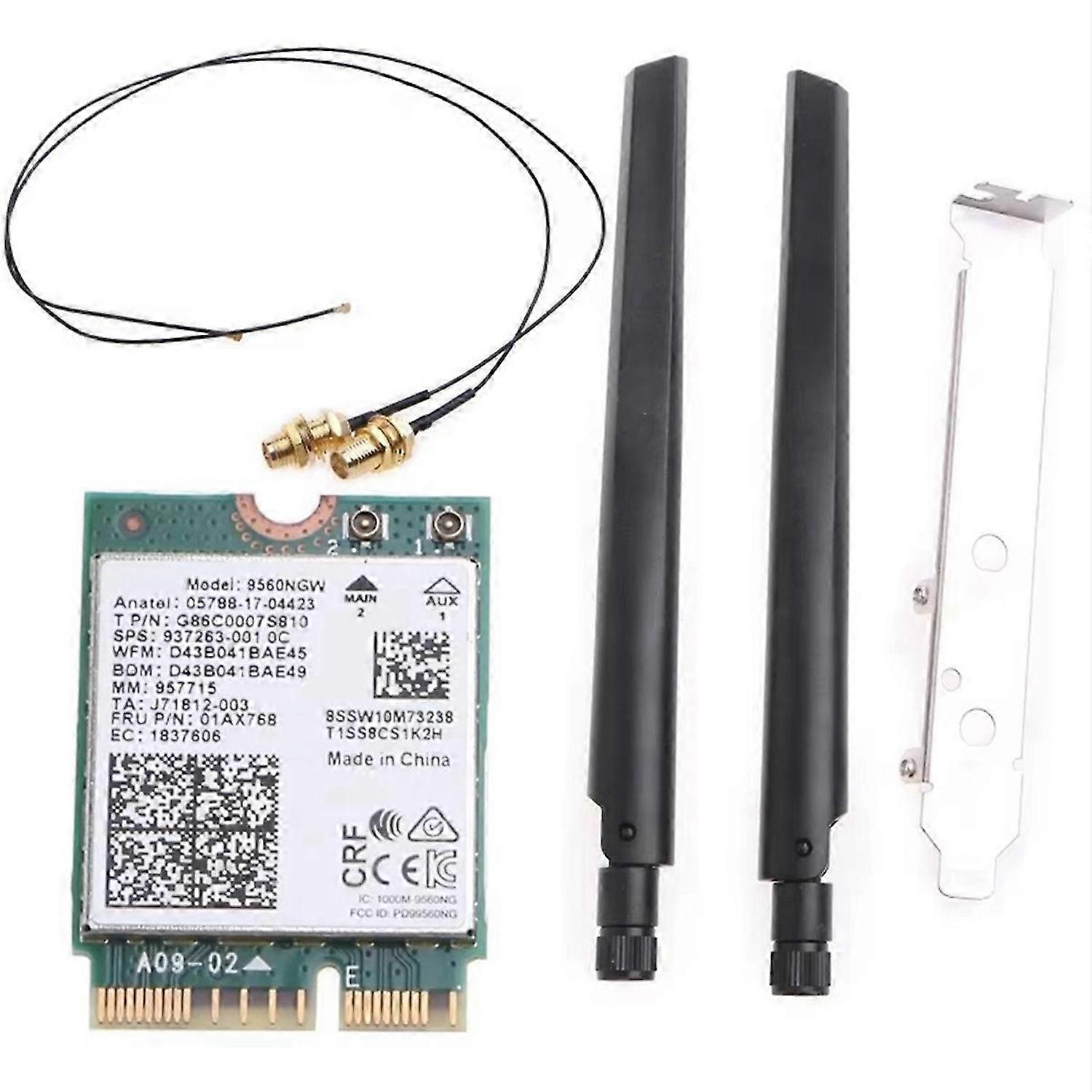 9560NGW Dual Band 2.4G/5Ghz Wireless Desktop Kit 802.11AC M.2 CNVI Wifi Card Antenna Set BT-Compatib