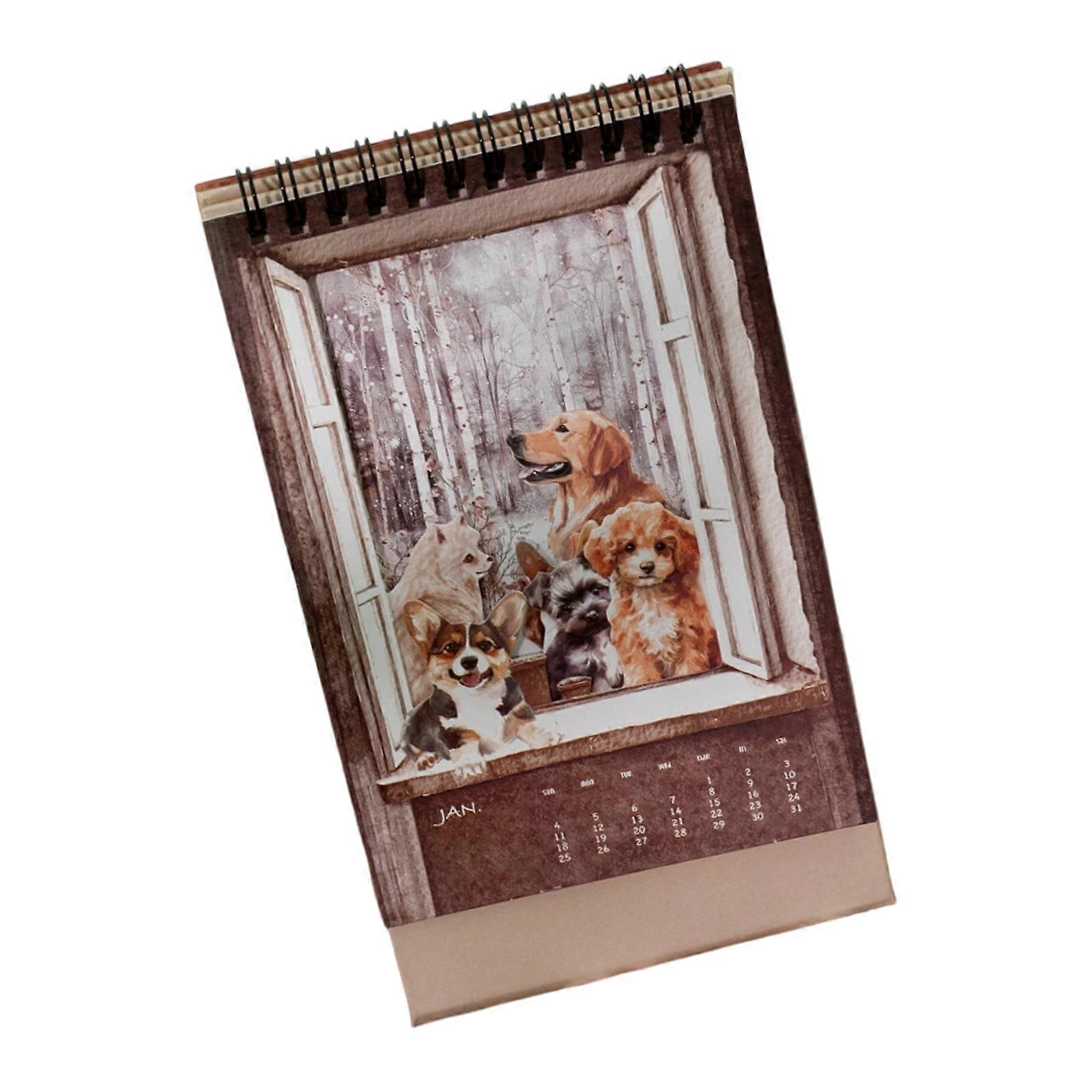 Practical Recycled Cartoon Desktop Calendar Memos Pad with Sustainable Design Office Stationery Accessory Paper Texture Multicolor