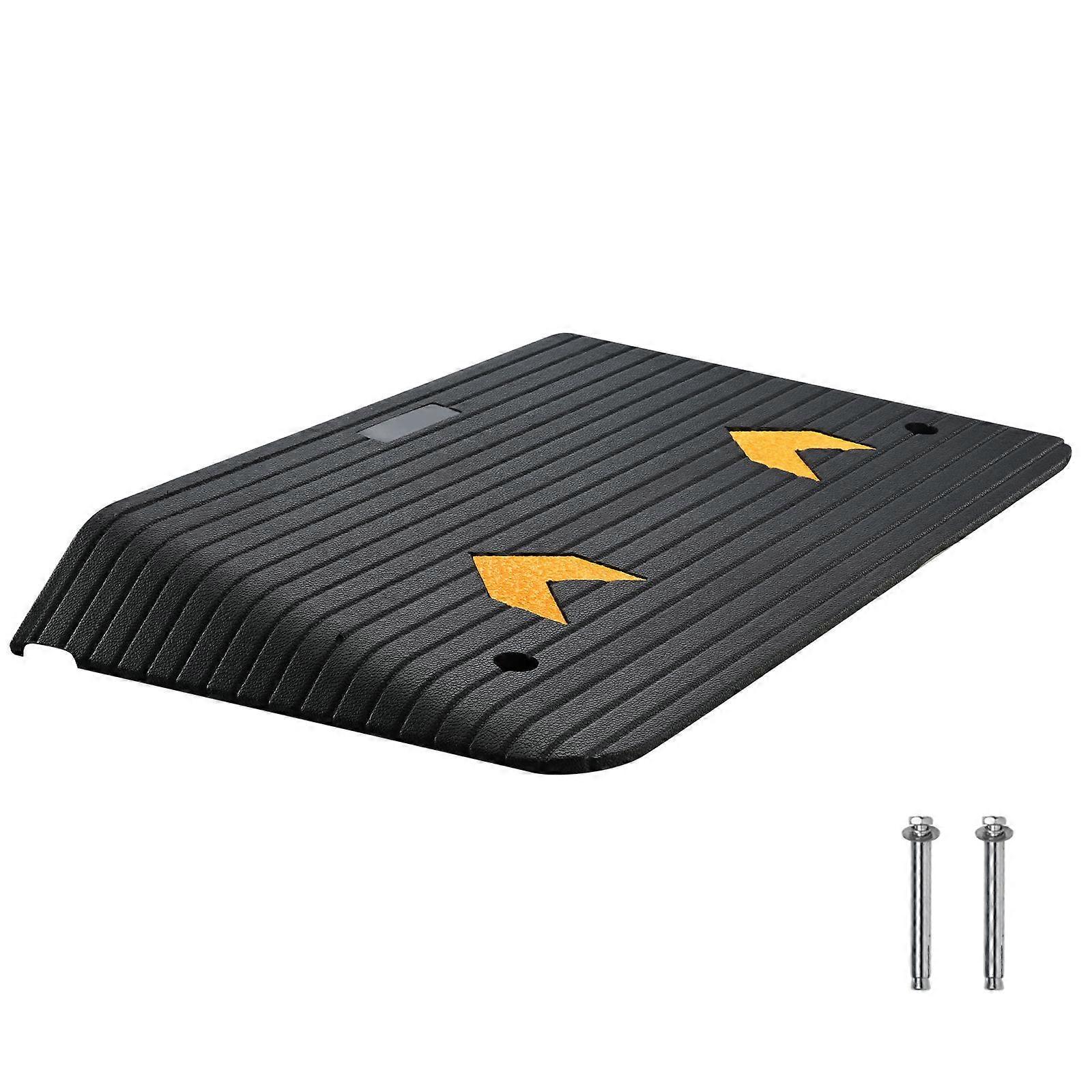 Upgraded Rubber Threshold Ramp, 3.5" Rise Door Ramp with 1 Channel, Natural Rubber Car Ramp with Non-Slip Textured Surface