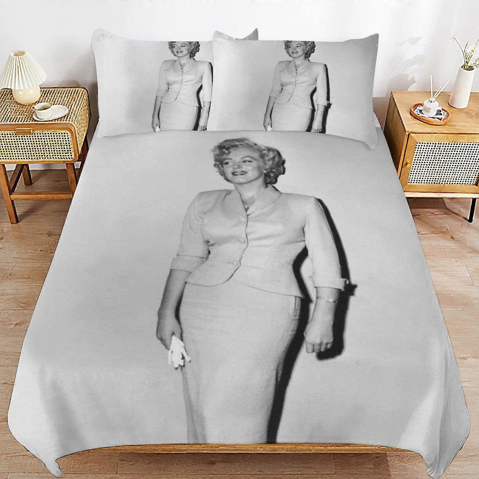 u441 Marilyn Monroe Soft and Durable Hypoallergenic Sleep Upgrade Zipper Closure Duvet Cover Sets for Relaxation n441