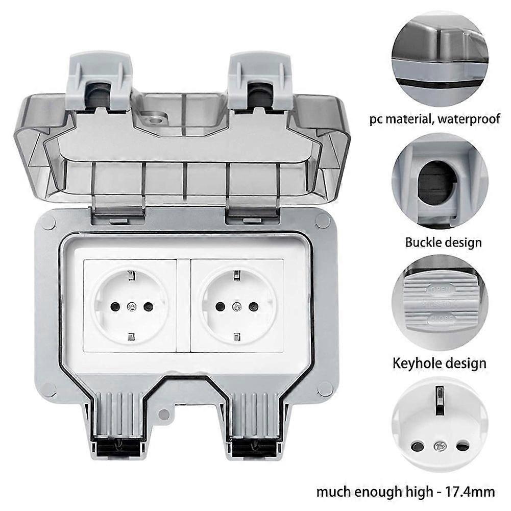 IP66 waterproof switch power socket 13A EUstandard power socket panel AC220~250V