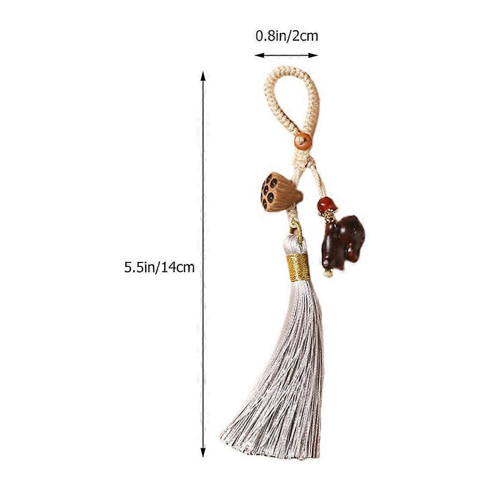 Artistic Bag Hanging Decor Rabbit Keyring Pendant Crafted from Wood Multi Color 1Pack