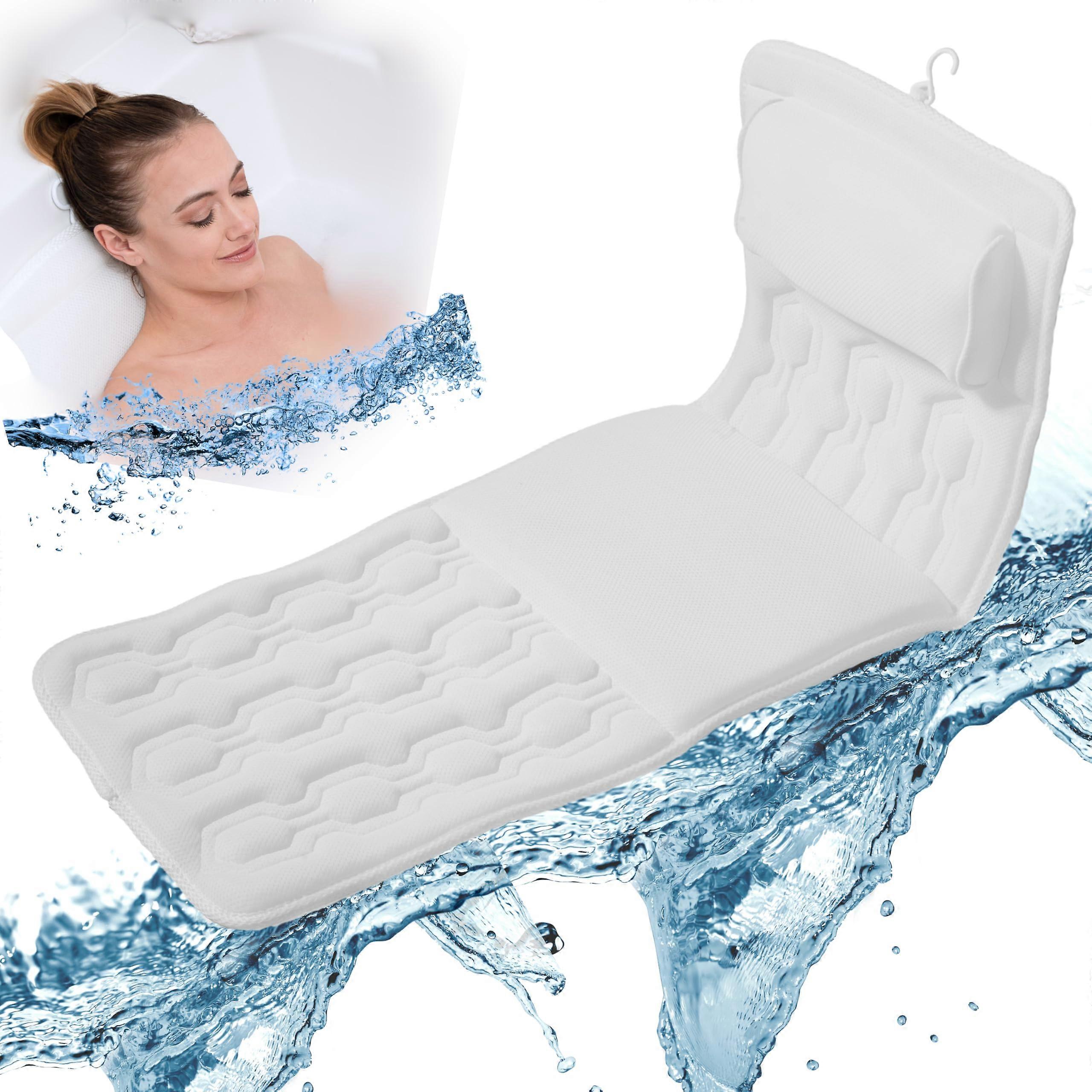 Bath Pillow for Tub with Neck and Seat Support, Full Body Cushion for Adults, Soft and Easy to Clean