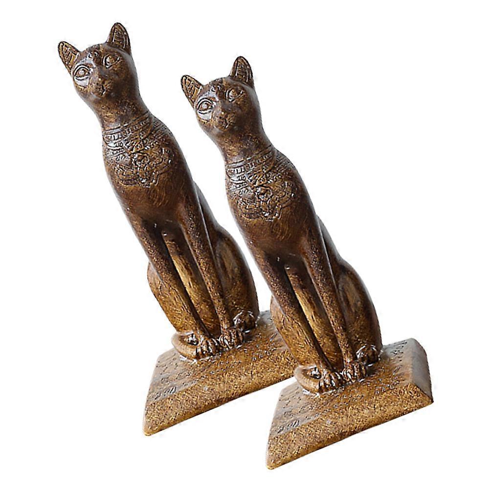 Cute Shaped Bookends Egyptian Cat Modeling Resin Book Organizing 1 Pair