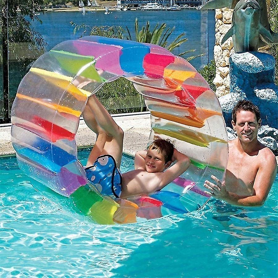 Roue à Eau Gonflable Géante 120x60 Cm - Jouet Piscine, Trampoline Aquatique Pour Enfants, Flotteur Extérieur - 6