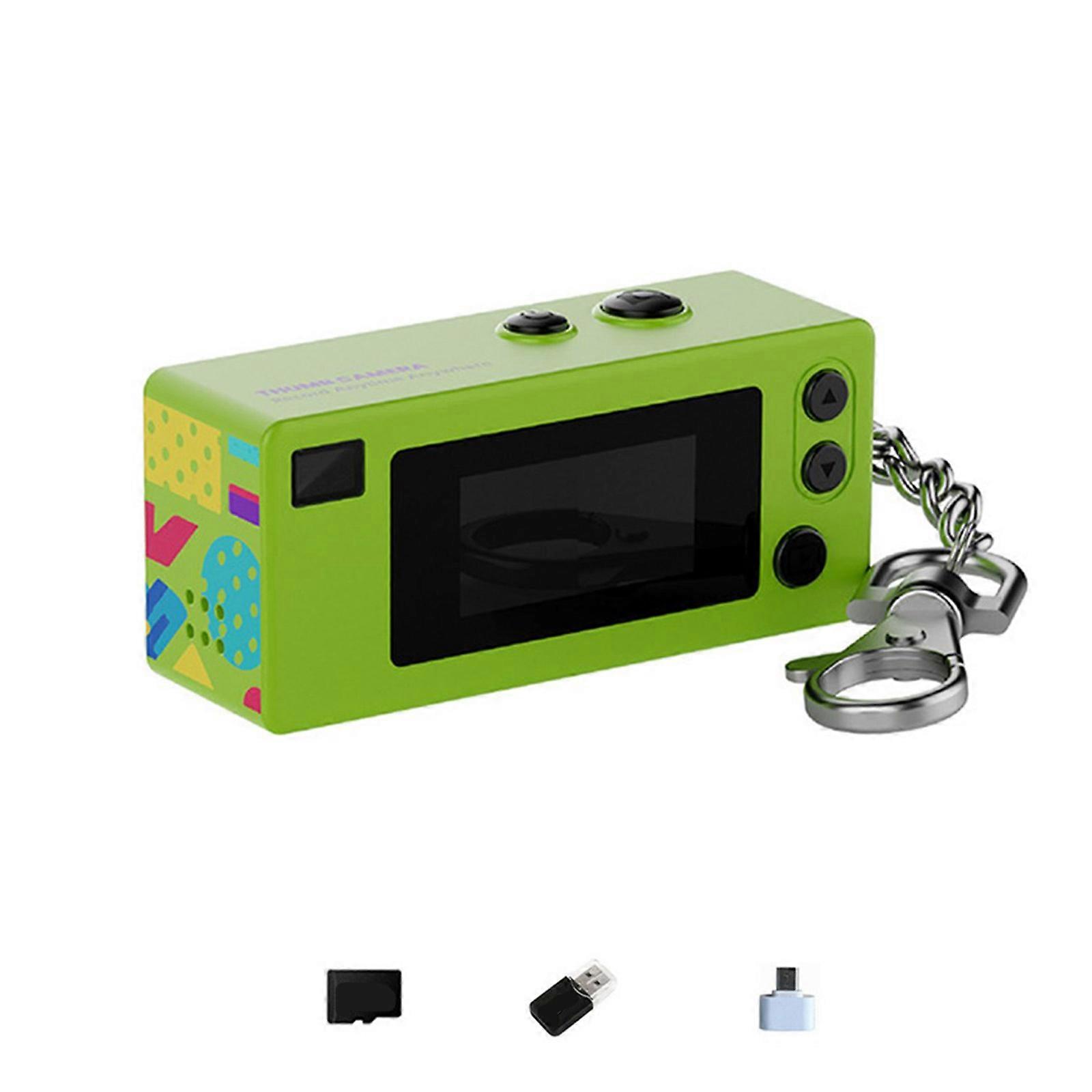 Mini Thumb Camera Suited for Students Participating in Outdoor Activity with Night Shoot Autofocus TFT LCD Screen  Yellow green
