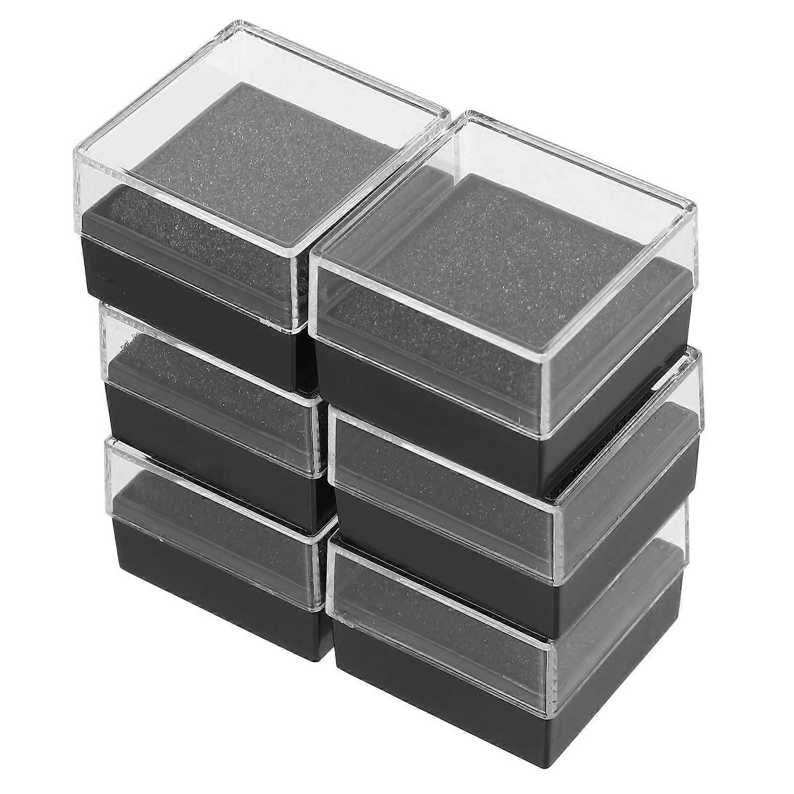 Plastic Badge Display Box with Lid for Pin Storage 6Pcs Clear