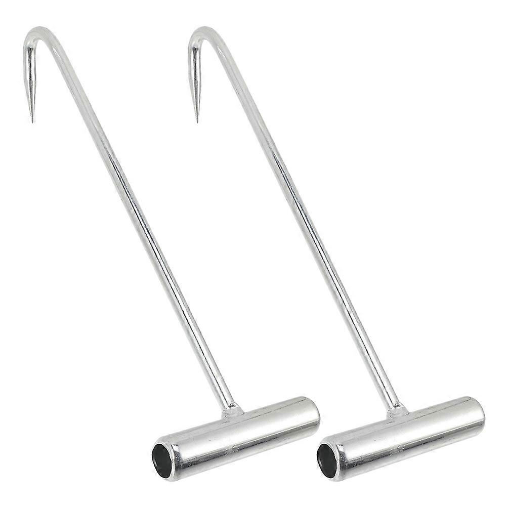 Metal Manhole Hook Manhole Lifting Hook for Home Use 2Pcs Rust Resistant