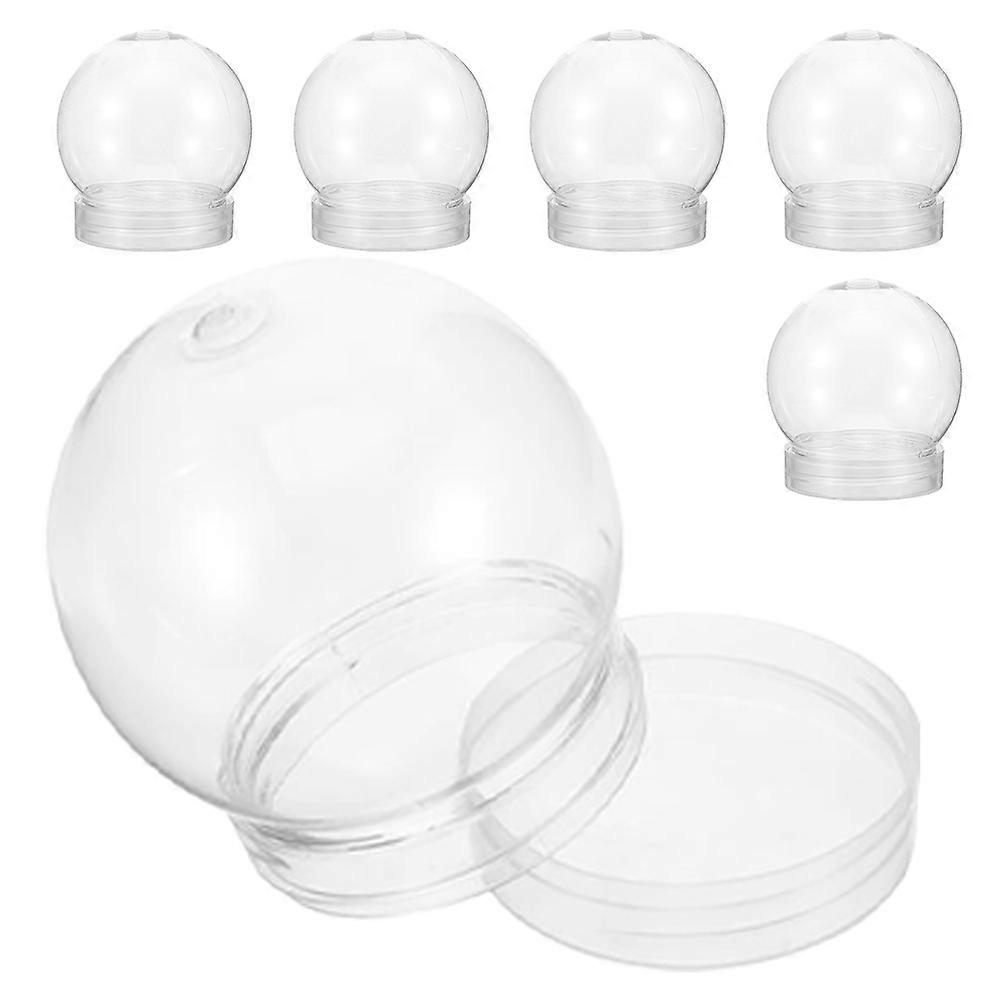 6Pcs DIY Snow Globe Plastic Water Globe for Storage Use Transparent Pet