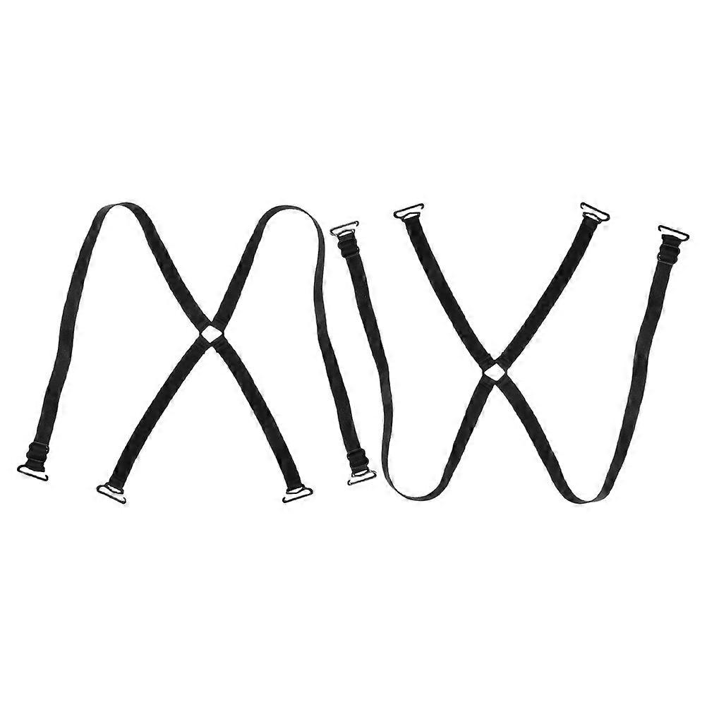 Adjustable Black Bra Strap Extender for Women 2Pcs Invisible Cross Back Design