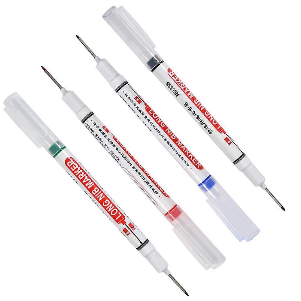 Long Head Deep Hole Marker Pens for Carpenter 4Pcs Colorful Marking Tools