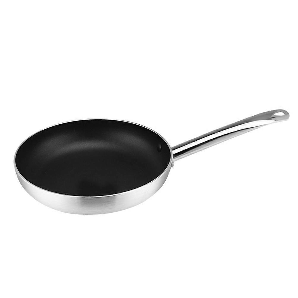 Frying Pan Non-Stick Wok for Kitchen Use 2Pcs Silver Home Kitchenware