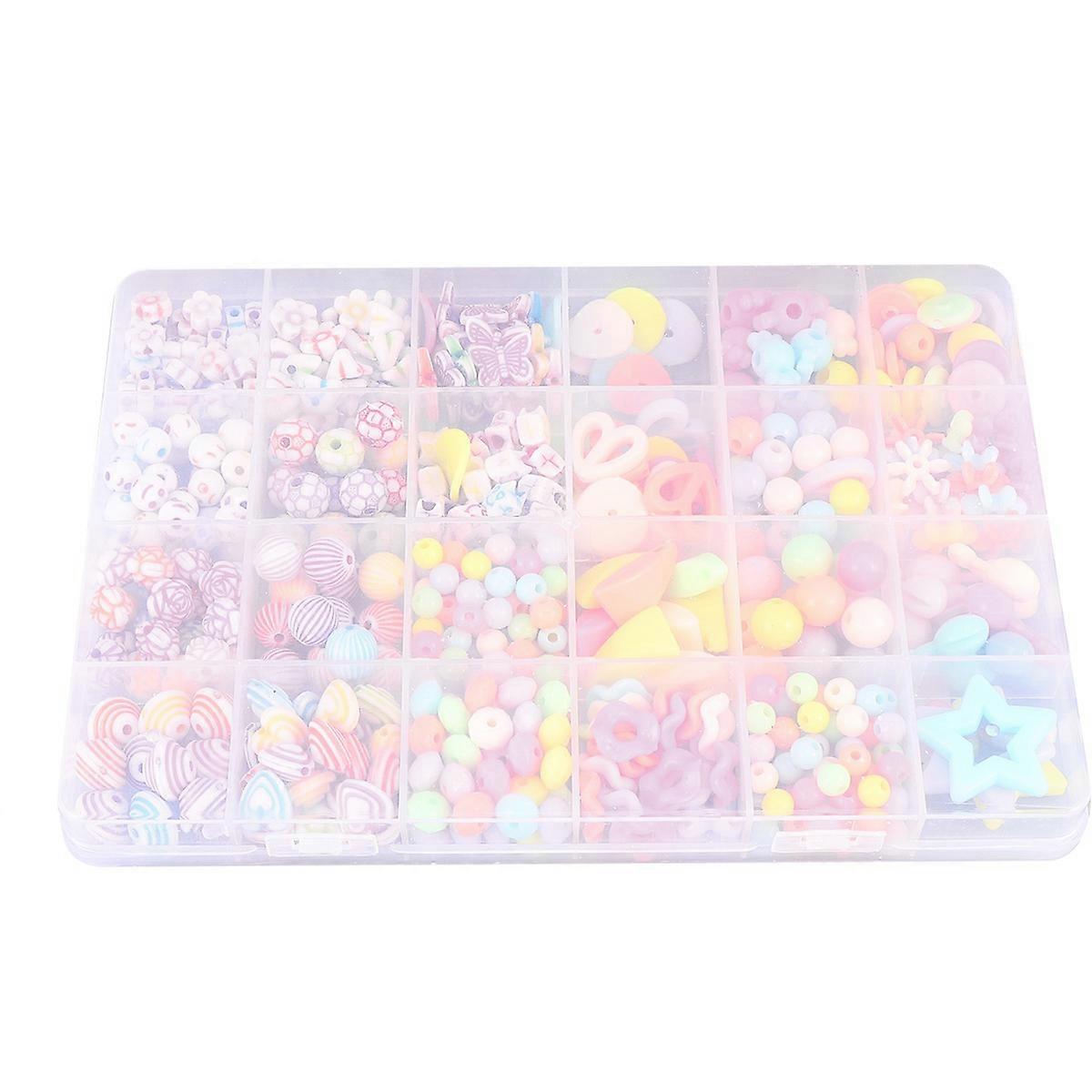 Handmade String Beads Material Kit Plastic Beads for Kids Playing 2Sets