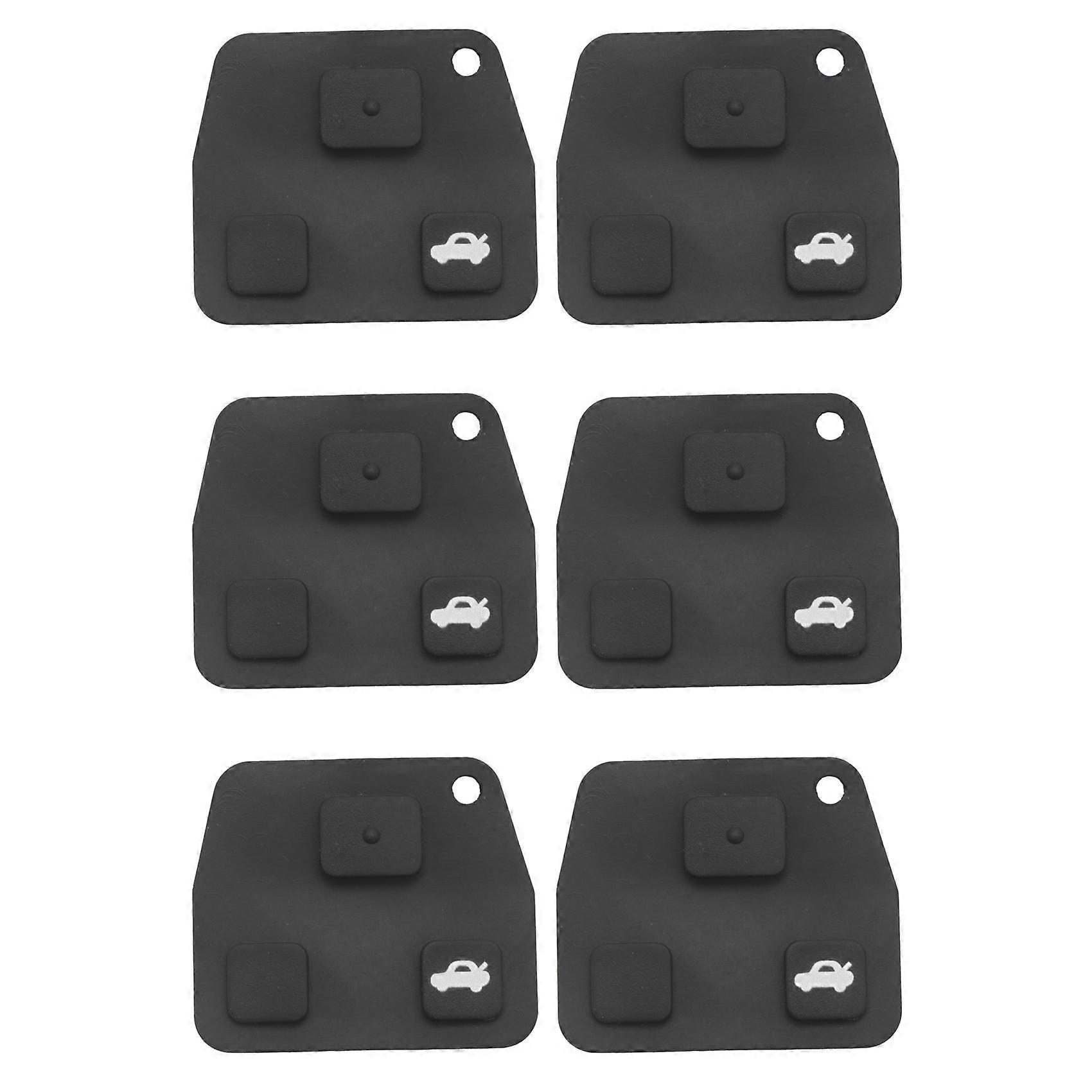 6X 3 Buttons Remote Key Repair Kit Case Fob Button Pad Rubber for Toyota Avensis