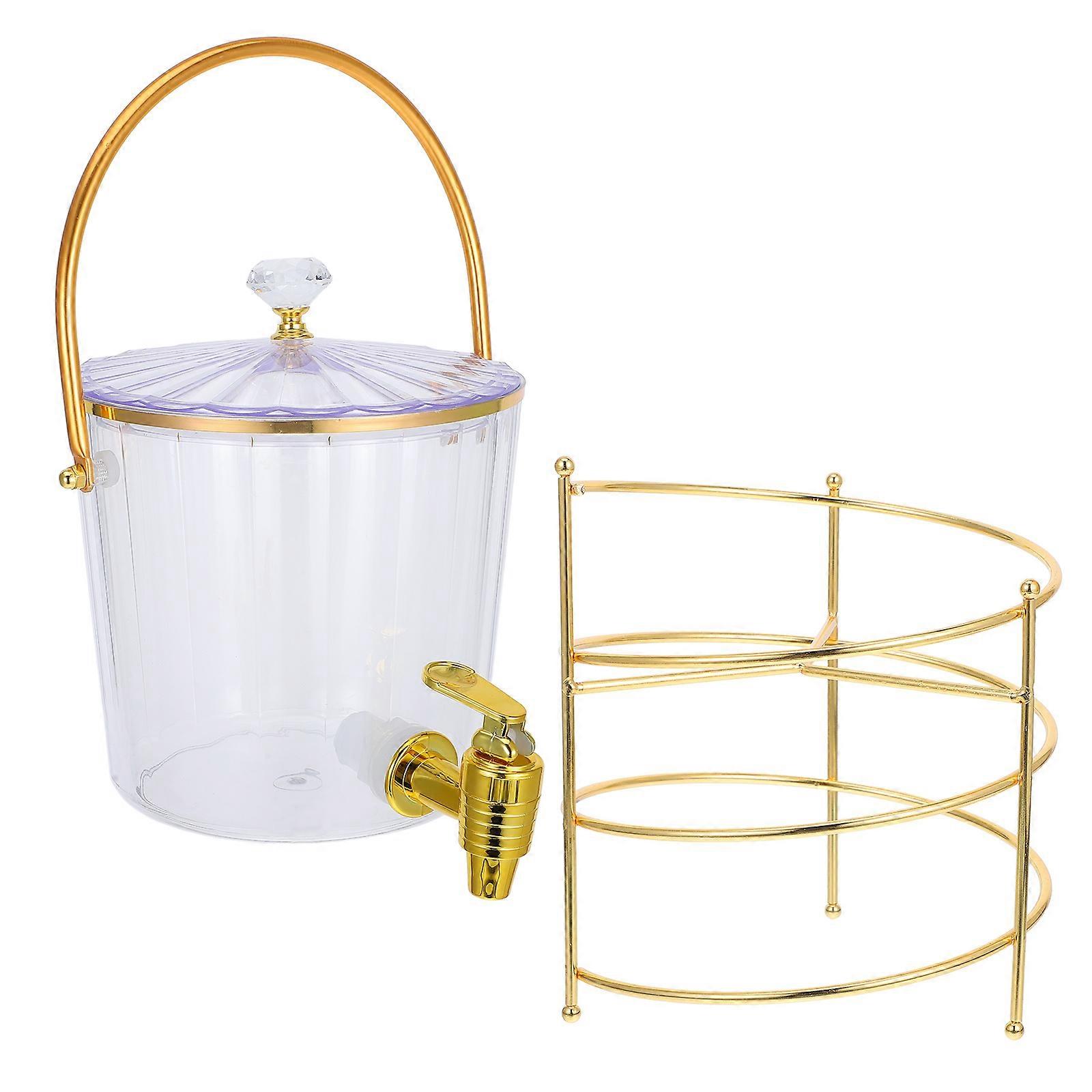 Drink Dispenser Ice Bucket with Spigot for Home Use 1Set Transparent Material