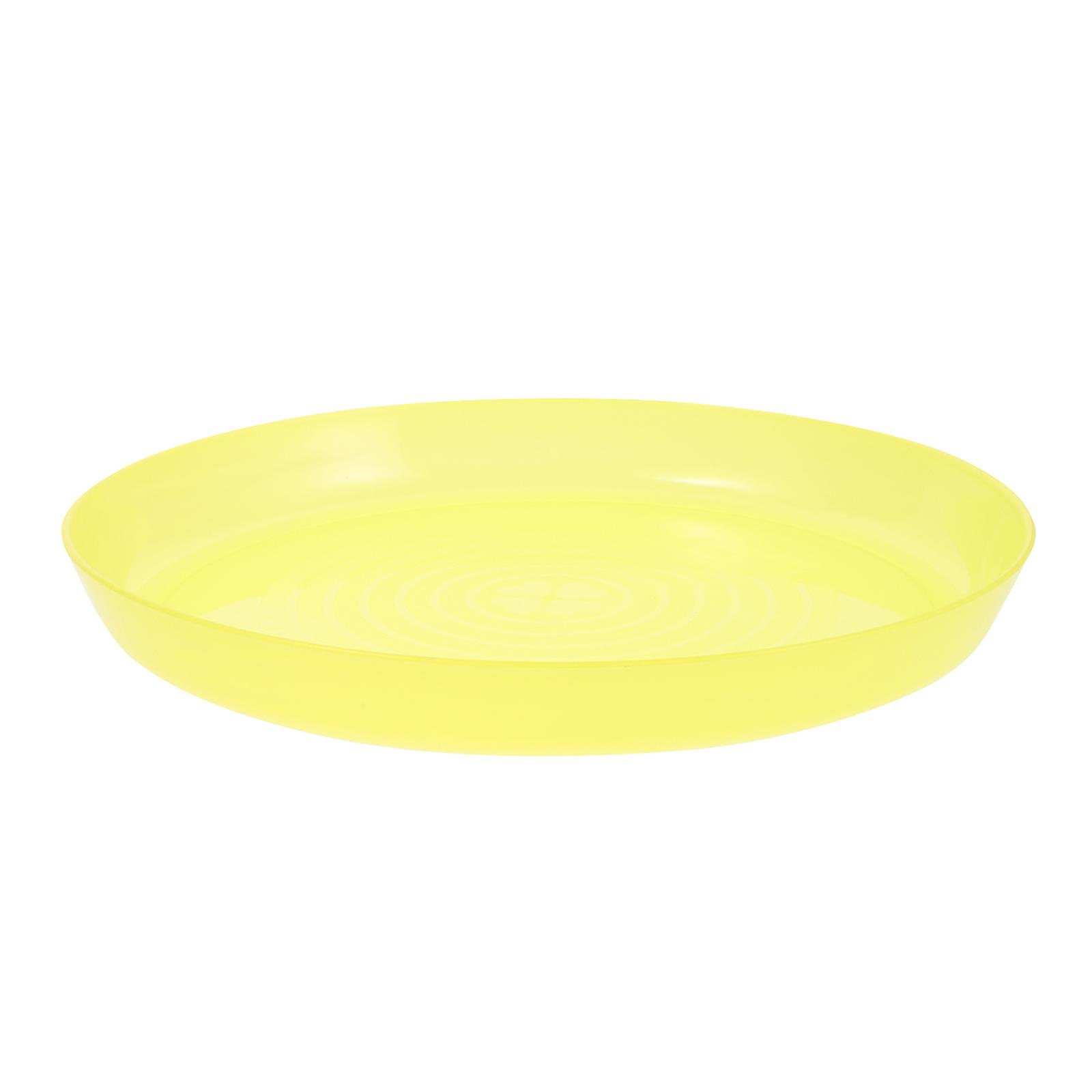 Reusable Plastic Dinner Plate for Outdoor Dining Light Yellow Picnic Plate