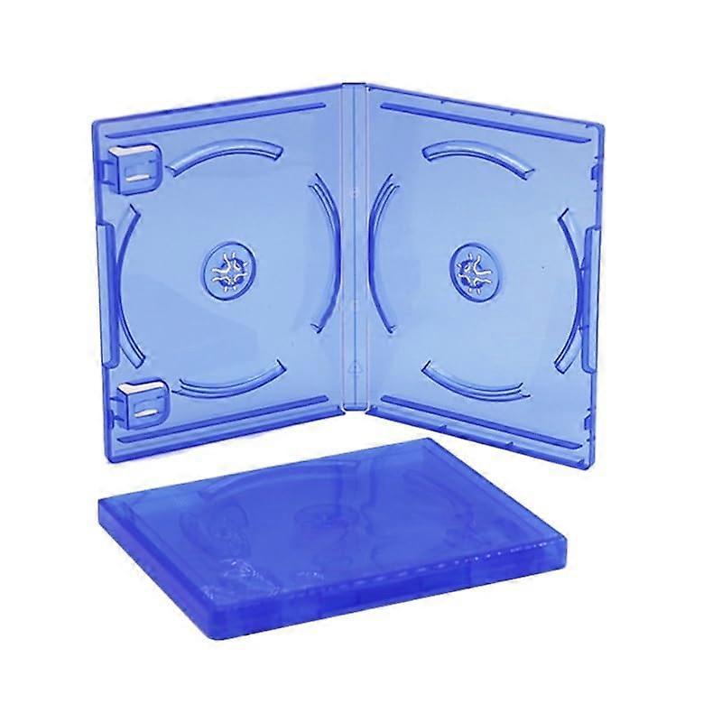 Case and Storage Box for PS5 Game Disc and PS4 DVD, Dual Disc Capacity, Transparent Blue Scratch Protection