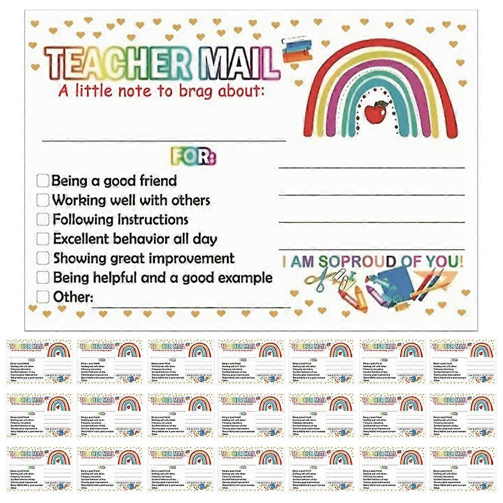 Classroom Incentive Cards Rainbow Teacher Notes 100Pcs Pack