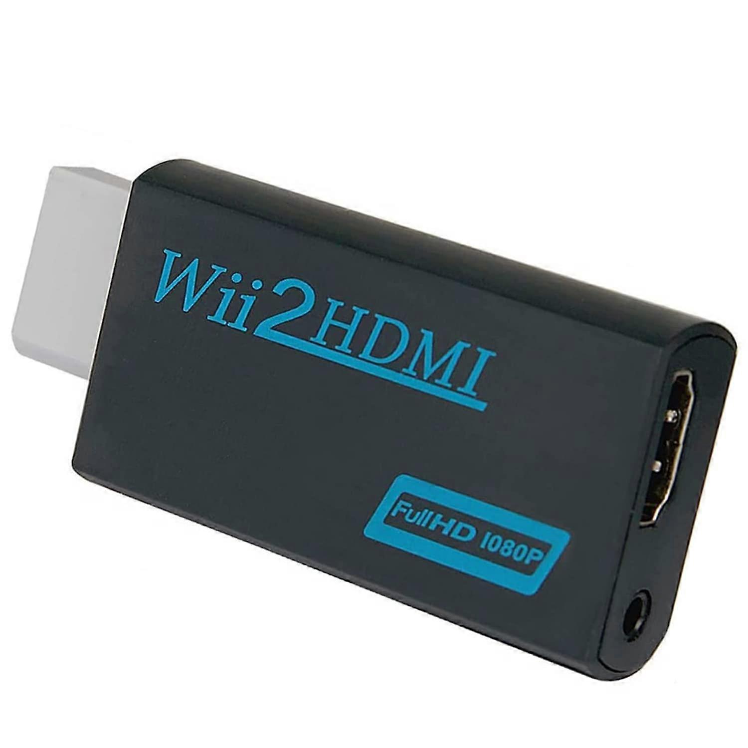 HDMI Converter and Adapter for Wii 1080P HD Output with 3.5mm Audio Jack Plug and Play Black