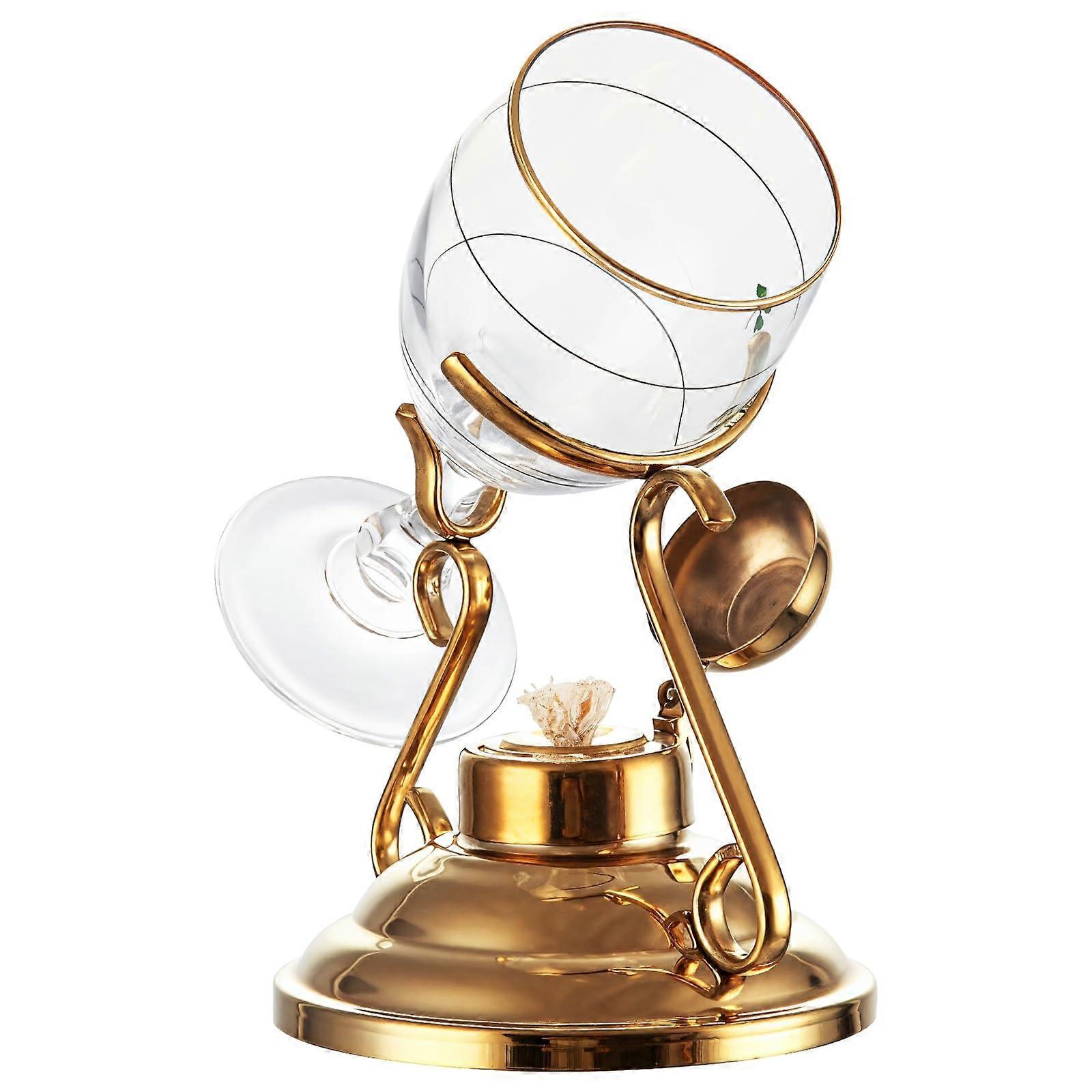 Crystal Whiskey Glass with Elegant GoldPlated Stand for Irish Coffee and Cocktail Display