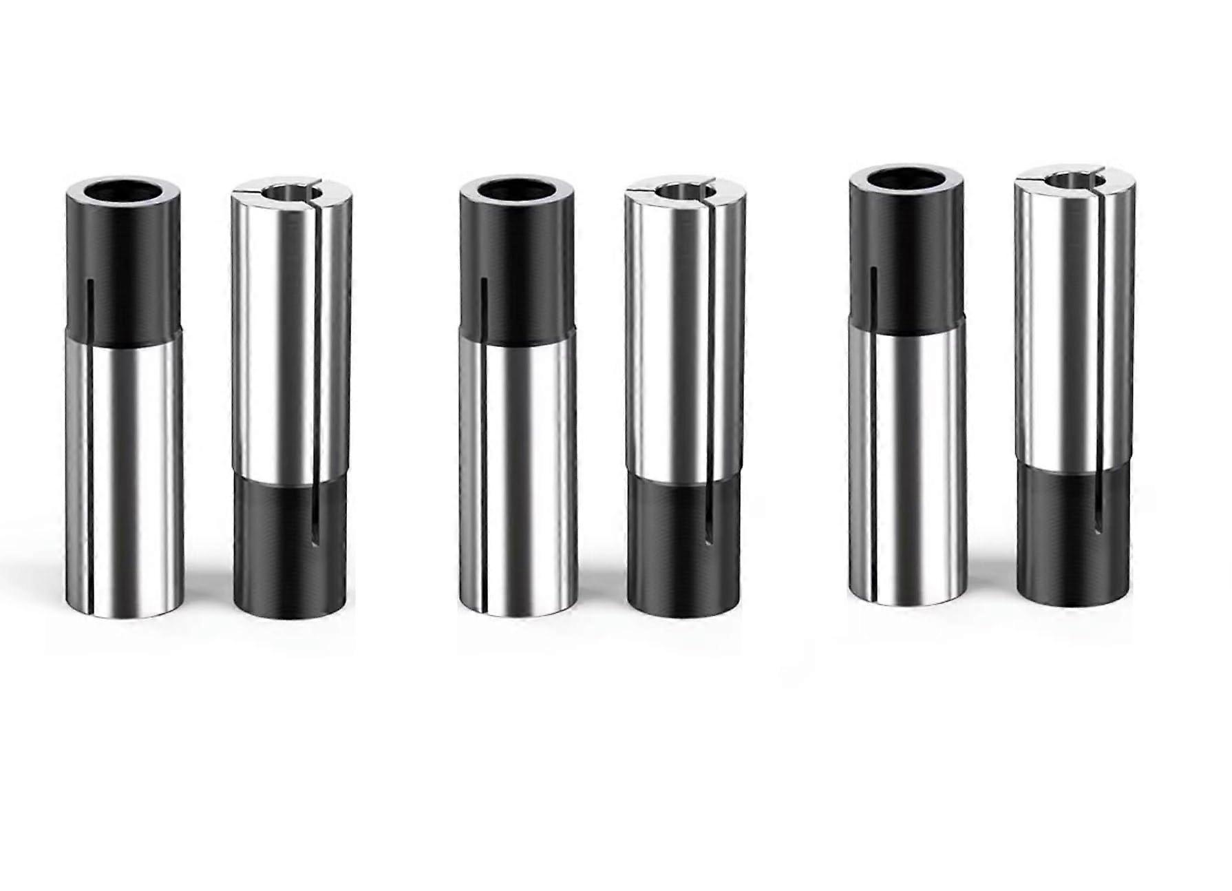 6PCS 1/4 to 4mm CNC Router Collet Adapter Set, Steel Engraving Bit Reducer for Precision Conversion