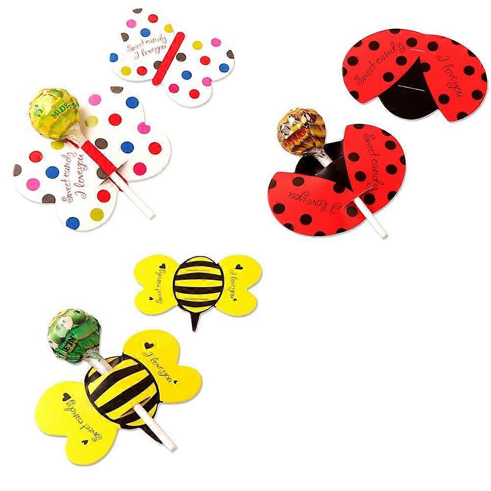 Lollipop Decoration DIY Paper Cards for Decor 100Pcs Assorted