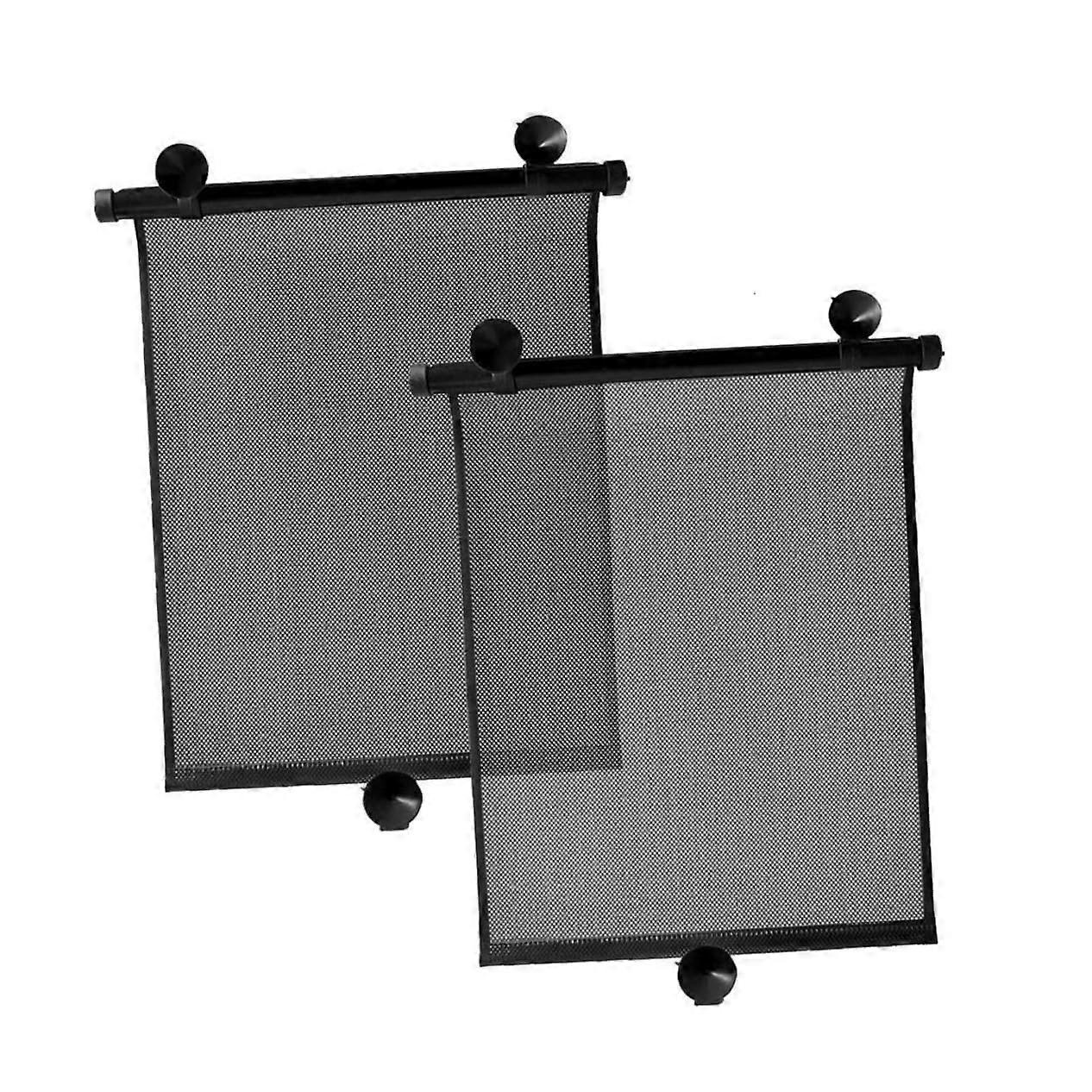 2pcs Retractable Car Windshield Sun Shade with Automatic Expansion UV Heat Reduction for Summer