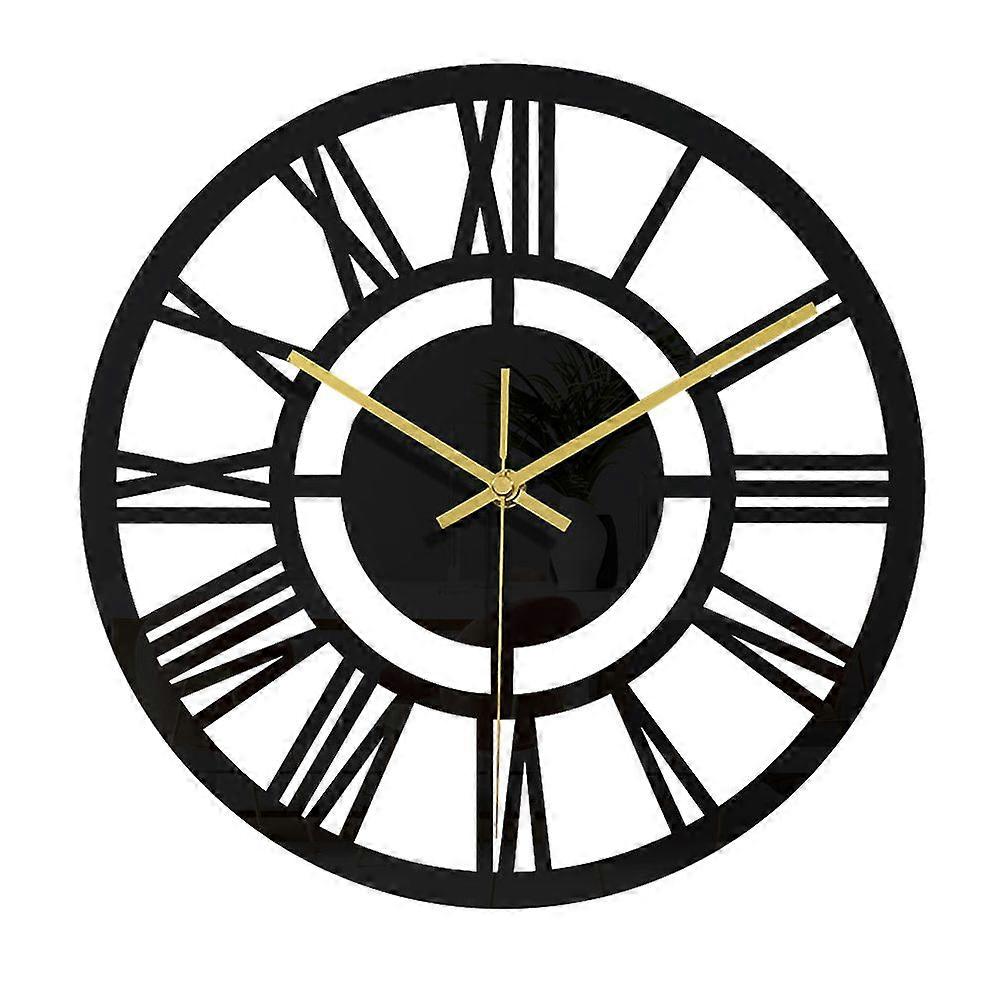 Wall Clock Silent Non Ticking Clock Acrylic Wall Round Black Clock Home Clock Decor